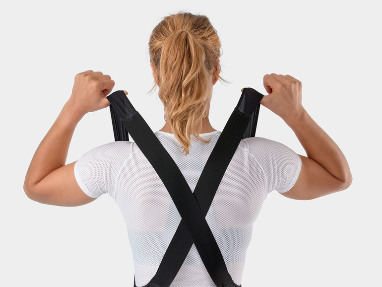 Damskie spodenki rowerowe z szelkami Trek Solstice